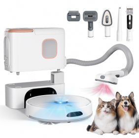 PSL20m Plus+ Robot Vacuum Cleaner + Pet Care Deep Clean Pet Hair Laser Navigation with Powerful Vacuuming, 4-in-1 Vacuuming Wi-Fi + APP Connectio